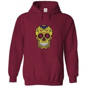 Colorful Sugar Skull Unisex Classic Kids and Adults Pullover Hoodie							 									 									